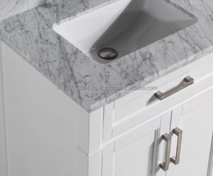 24 Inch Modern Luxury Vanity Mirror Set with Fashional Solo Vanity Set Cabinet Single Sink Mirror Bathroom Vanity Marble Top - Product Image 3