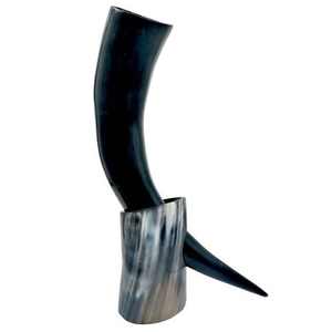 Cuerno de búfalo de inspiración Medieval pulido, respetuoso con el medio ambiente, amor Vikingo, decoración de animales náuticos, soporte hecho a mano, regalo de negocios, recuerdo - Product Image 1