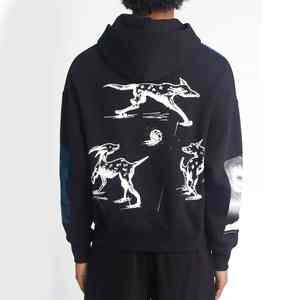 Sweat-shirt pull pour hommes 100% coton à manches longues doublé polaire OEM décontracté Streetwear logo personnalisé fournisseur - Product Image 2