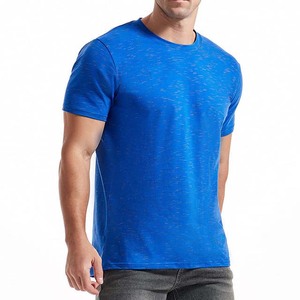T-shirt unisexe en coton 100% de qualité supérieure, logo personnalisé, impression DTG, épaules tombantes, surdimensionné, couleur bleue, vente en gros - Product Image 1