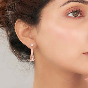 Nexa Weave Gold Drop <b>Earrings</b> for Women Vintage Religious Style with Quartz <b>Pearl</b> & <b>Diamond</b> Accents - Product Image 2