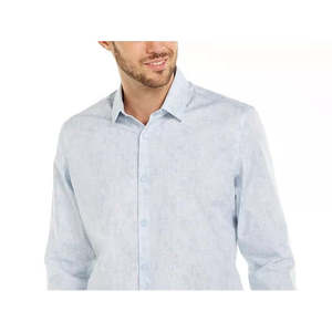 Camicia Alfani da Uomo Classica Blu a Quadri Astratti 100% Cotone Popeline Antipiega Moda Business Taglia L Fornitura ODM - Product Image 2