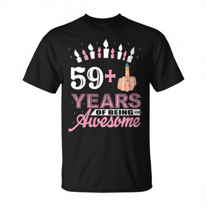 Camiseta para mujer de 60 años con diseño de dedo medio, idea de regalo promocional - Product Image 2