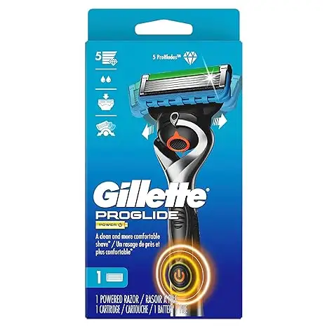 Gillette ProGlide pisau cukur daya untuk pria, 1 Gillette pegangan pisau cukur daya + 1 isi ulang pisau
