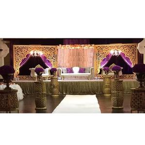 Arche de scène de mariage cadre mural arrière conception impériale scène de mariage asiatique réception indienne étapes décoration - Product Image 1