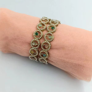 กำไลข้อมือทองเหลืองสไตล์อินเดียสำหรับผู้หญิงและเด็กผู้หญิง - Product Image 1