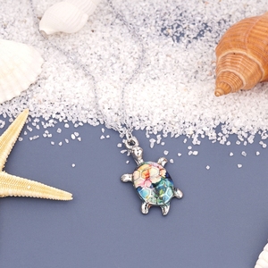 Kalung Anime Gaya Laut Liontin Kura-kura Multi Warna Kalung Cat untuk Hadiah Perhiasan Tropis Hawaii - Product Image 3
