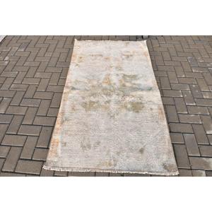 Tapis d'appoint vintage 3,2x5,8 pieds, tapis turc, tapis Ikat gris - Product Image 1