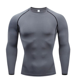 Haute qualité hommes chemise de sport Muscle Fit Compression porter entraînement sport à manches courtes athlétique entraînement Fitness t-shirt - Product Image 1