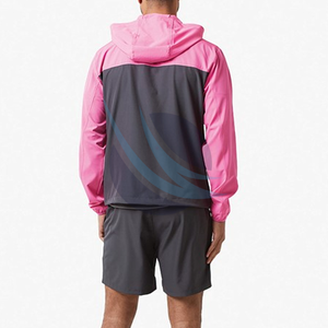 Conjunto de chándal cortavientos de nailon y poliéster ligero impermeable con logotipo personalizado para hombre, conjunto de chándal cortavientos de nailon para exteriores para hombre - Product Image 2