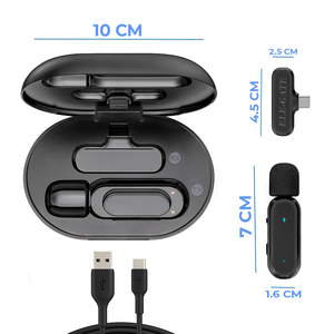 Microfono Lavalier Wireless con Base di Ricarica Rapida Type-C Inclusa - Product Image 3