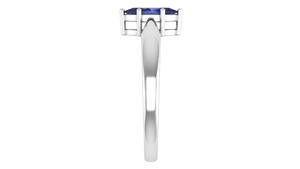 Anello Solitario Classico da Donna in Argento Sterling 925 con Tanzanite Naturale Taglio Marquise e Montatura a Griffe - Product Image 6