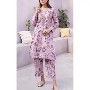 נשים shalwar kameez עם צבע מותאם אישית גודל העליון טרנדים מוצרים דפוס נשים שמלה מזדמנים