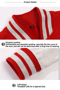 500G Terry broderie personnalisée vestes universitaires fabricant de vêtements vestes de baseball vierges décontractées pour hommes - Product Image 4