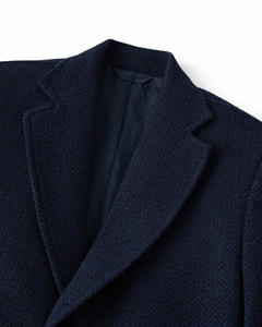 Manteau long double-boutonnage pour homme en tweed écologique réversible, épaissi, en spandex/polyester, nouvelle collection automne/hiver - Product Image 3