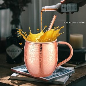 Taza de Cobre Puro Ecológica de Gran Capacidad, Diseño Personalizado, Textura Martillada a Mano, Uso Resistente, Precio al por Mayor - Product Image 6