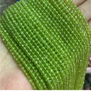 Cuentas de Peridoto Verde Natural Pulido Microfacetado de 2mm/3mm, 15.5'' - Cuentas Sueltas Semipreciosas Energéticas para Uso en Bolígrafos - Product Image 2