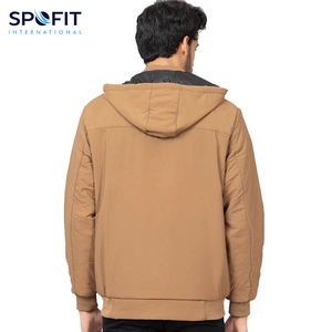 Chaqueta de invierno Softshell de moda de calle alta unisex, impermeable, capucha con cremallera completa, tela de lona, cuello levantado, Material suave calentado frontal - Product Image 3