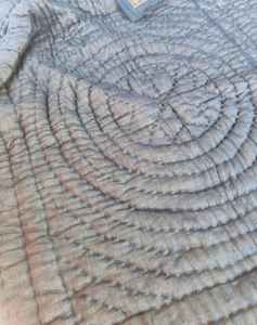 Gold Floral Razai Quilt Queen Size Organic Cotton <b>Blanket</b> Rajasthani Block Print Style - Product Image 2