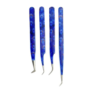 Pinzas de extensión de pestañas de acero inoxidable con logotipo personalizado del fabricante Diseño de fibra puntiaguda para uso en salón de Damas - Product Image 2