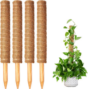 <b>Cover</b> Shipping Fee US Stock 4pcs <b>Plastic</b> Coated Moss Pole Kit with Coir Totem Pole Monstera Indoor Plant Support for <b>Greenhouse</b> - Product Image 1