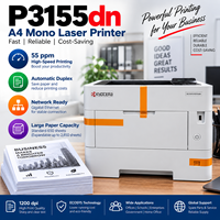 Imprimante laser monochrome A4 d'occasion P3155dn, 55 ppm, haute vitesse, recto verso, réseau, copie/scan/fax, machine d'impression professionnelle pour bureau