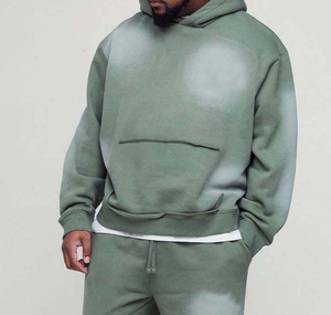 Survêtement pour homme de haute qualité, taille plus, personnalisé, avec logo personnalisé, vêtements de sport pour l'entraînement et le jogging, design délavé à l'acide - Product Image 3