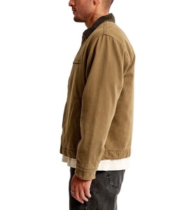 Logotipo personalizado desgastado de lona de alta resistencia Formal primavera trabajador Detroit chaqueta con bordado frontal para hombre - Product Image 3
