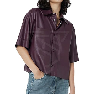 Dernier style de haut en cuir pour femmes de couleur personnalisée en taille adulte Haut en cuir pour femmes Street Wear - Product Image 5