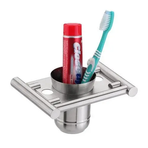 New Design <b>Tooth</b> <b>Brush</b> <b>Holder</b> Gray Color Bathroom Decorative Handmade Stainless Steel Use for Hotel - Product Image 6