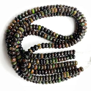 Bán buôn Đen ethiopian Opal mặt rondelle hình dạng hạt 5-5.50 mét Opal Tráng đá cửa hàng mục tiêu - Product Image 4
