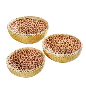Promotions! TienPhong 3-Piece Bamboo Rattan Basket Set: Perfect for Bread Fermentation, Stylish Storage & Home Decor Enhancement