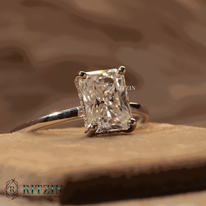 แหวนหมั้นเพชรแบบซ่อนสำหรับผู้หญิงแหวนหมั้นสไตล์รัศมีที่เปล่งประกาย - Product Image 5