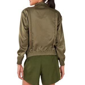 Chaqueta nueva 2025, chaqueta Bomber de satén con cremallera frontal, el mejor diseño personalizado, gran oferta, chaquetas de satén para mujer de alta calidad con logotipo personalizado - Product Image 2