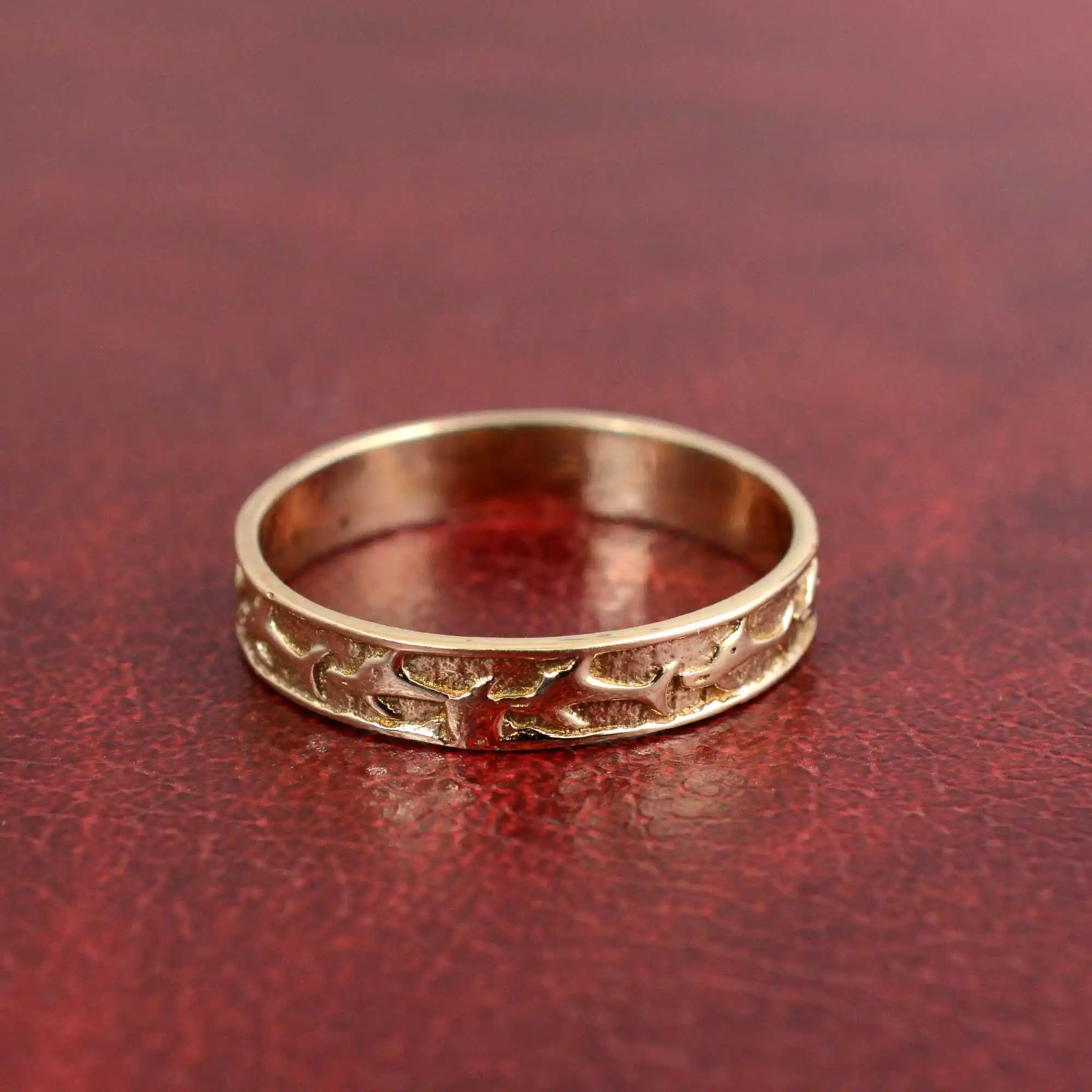 Độc quyền động vật Cá ban nhạc ngón tay cái thiết kế vòng đồ trang sức dễ thương cho cô gái 18K mạ vàng phổ biến unisex kết cấu đồ trang sức