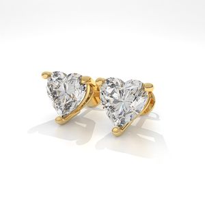 Mantra Diamond Moda Europea americana 14K Oro sólido Pendientes de tuerca en forma de corazón Diamante de alta calidad para fiestas románticas - Product Image 4