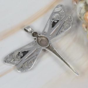 Libélula rosa cuarzo rosa 925 plata esterlina piedra preciosa natural diseñador colgante joyería hecha a mano enero piedra natal regalo para - Product Image 3