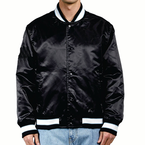 Chaqueta Bomber Varsity de alta calidad para hombre, cómoda chaqueta de vuelo con forro bordado con temática de béisbol, chaqueta de vuelo con cuello levantado grueso - Product Image 3
