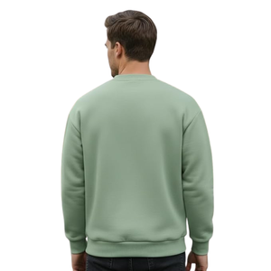 Sweat-shirt en polyester/coton tricoté à col rond pour homme, doublure en polaire douce, pull décontracté chaud pour l'hiver, manches longues - Product Image 3