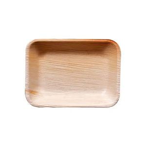 Assiettes jetables rectangulaires écologiques en forme de feuille de palmier plateaux biodégradables résistants aux fuites pour les fêtes et la restauration - Product Image 2