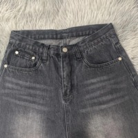 Nouvelle Arrivée Jean Femme Tendance 100% Coton Coupe Skinny Mi-longue Unie avec Strass et Motif Imprimé Sérigraphié pour Adultes