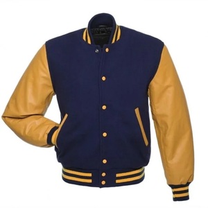 Veste d'hiver en laine personnalisée en gros pour hommes col montant Baseball lettre Applique Chenille broderie Varsity Patches - Product Image 5