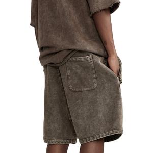 2026 New Casual Summer New Arrival Solid Quick Dry <b>Elastic</b> Waist Pocket Baggy Shorts for Men Beach Wear - Product Image 2