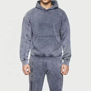 Men's Custom Embroidery Cotton Sweatsuit Plus Size <b>Tech</b> Fleece Hoodie Acid <b>Wash</b> Hoodie For Mens - Product Image 6