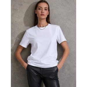 Blusa Básica Unisex de Manga Corta y Cuello Redondo en Viscosa, 34556 - Blanca - Product Image 2