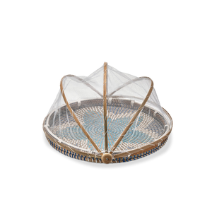 Tente alimentaire en jonc de mer-Plateau de fête en plein air pliable Plateau de service de pique-nique tissé - Product Image 4