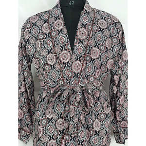 Robe de maison en coton imprimé mandala marron faite à la main pour hommes, 100% coton doux, style kimono - Product Image 2
