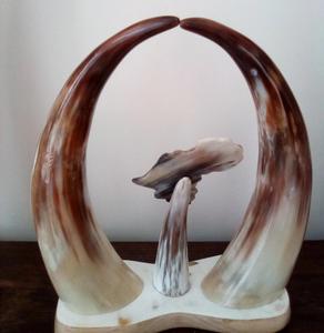 ZAM IMPEX 2025 nueva llegada Art Deco escultura de cuerno Natural con Base de madera artesanía tarifa al por mayor - Product Image 5