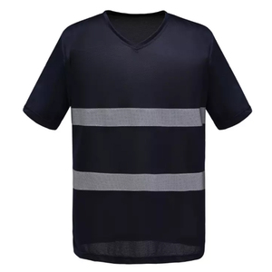 Hi VIS เสื้อเซฟตี้สะท้อนแสงสำหรับผู้ชาย, เสื้อยืดก่อสร้างเสื้อกั๊กเสื้อมีขนาดและโลโก้ตามสั่ง