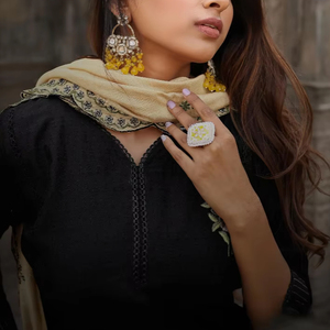 Chanderi <b>Kurtis</b> with Handcrafted Thread Design Indian & Pakistani Casual & Party Wear - Product Image 1